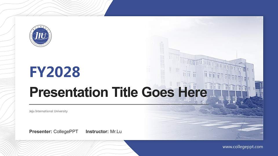 Jeju International University Academic Presentation/Research Findings Report PPT Template16:9 ratio PPT effect preview image