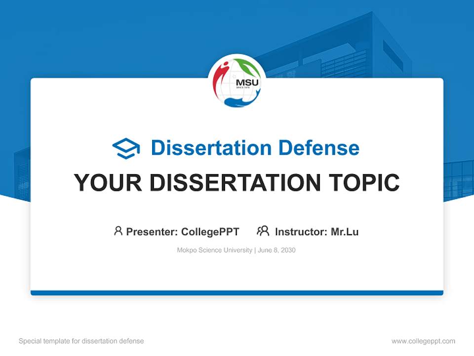 Mokpo Science University Graduation Thesis Defense PPT Template4:3 ratio PPT effect preview image7