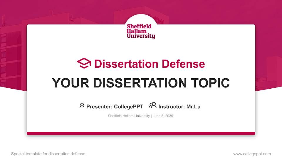 Sheffield Hallam University Graduation Thesis Defense PPT Template16:9 ratio PPT effect preview image