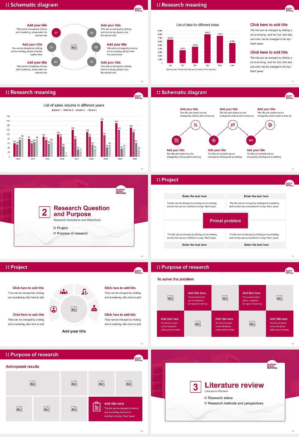 Sheffield Hallam University Graduation Thesis Defense PPT Template16:9 ratio PPT effect preview image3