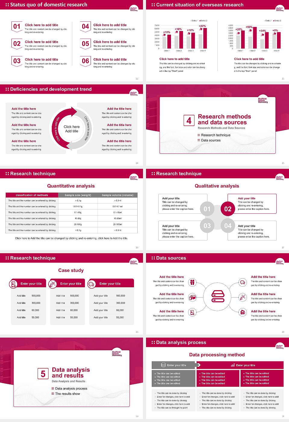 Sheffield Hallam University Graduation Thesis Defense PPT Template16:9 ratio PPT effect preview image4
