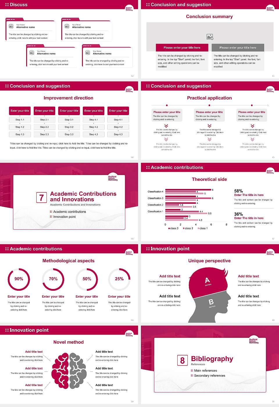 Sheffield Hallam University Graduation Thesis Defense PPT Template16:9 ratio PPT effect preview image6
