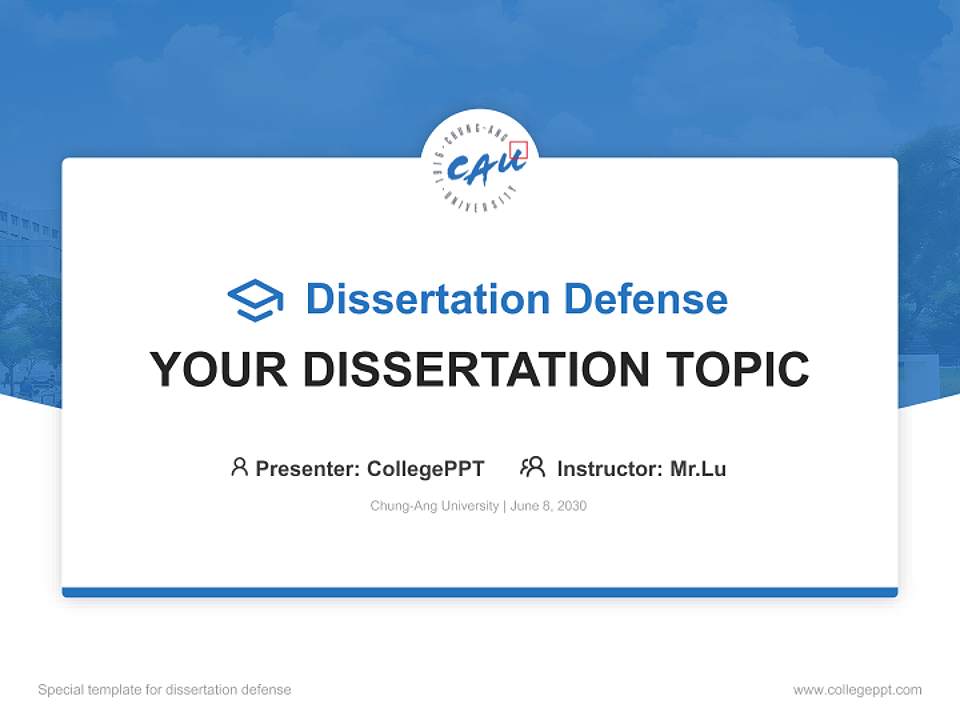Chung-Ang University Graduation Thesis Defense PPT Template4:3 ratio PPT effect preview image7