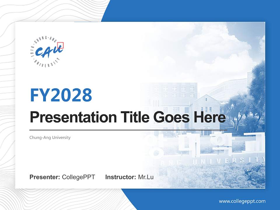 Chung-Ang University Academic Presentation/Research Findings Report PPT Template4:3 ratio PPT effect preview image5