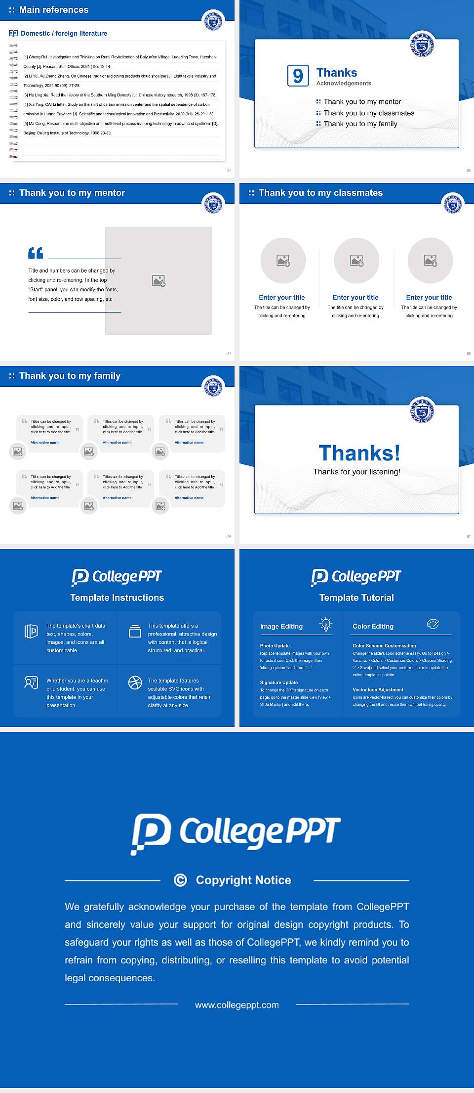 Semyung University Graduation Thesis Defense PPT Template4:3 ratio PPT effect preview image7