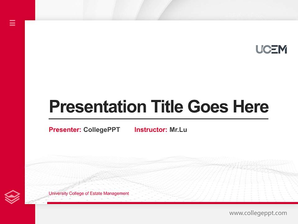 University College of Estate Management Thesis Proposal/Graduation Defense PPT Template4:3 ratio PPT effect preview image5