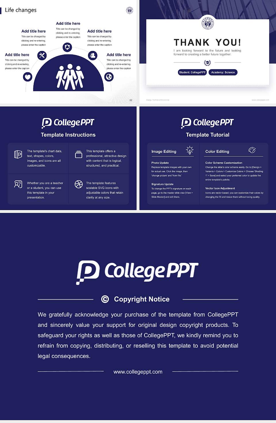 Daegu Technical University National Scholarship Defense PPT Template4:3 ratio PPT effect preview image4