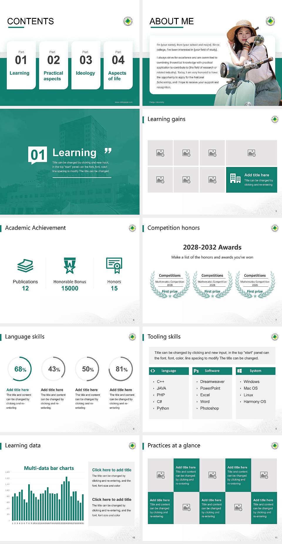 Daegu University National Scholarship Defense PPT Template4:3 ratio PPT effect preview image2