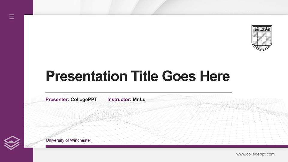 University of Winchester Thesis Proposal/Graduation Defense PPT Template16:9 ratio PPT effect preview image