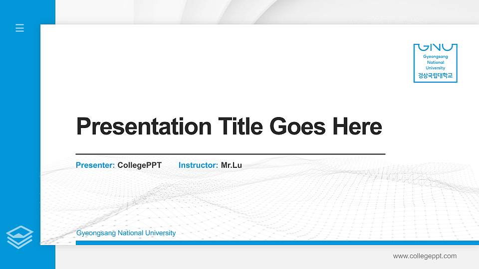 Gyeongsang National University Thesis Proposal/Graduation Defense PPT Template16:9 ratio PPT effect preview image
