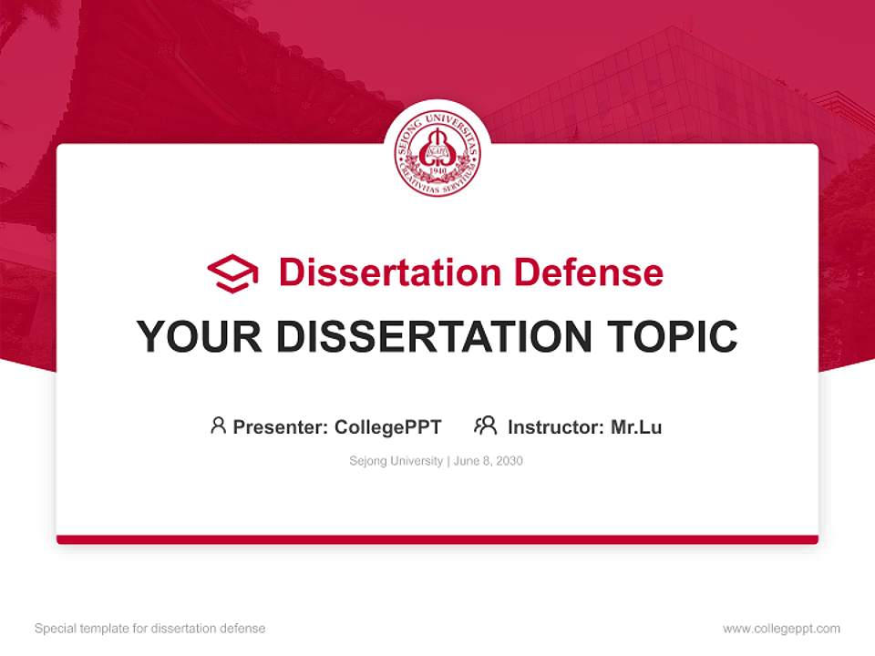 Sejong University Graduation Thesis Defense PPT Template4:3 ratio PPT effect preview image7