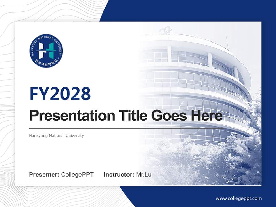 Hankyong National University Academic Presentation/Research Findings Report PPT Template4:3 ratio PPT effect preview image5