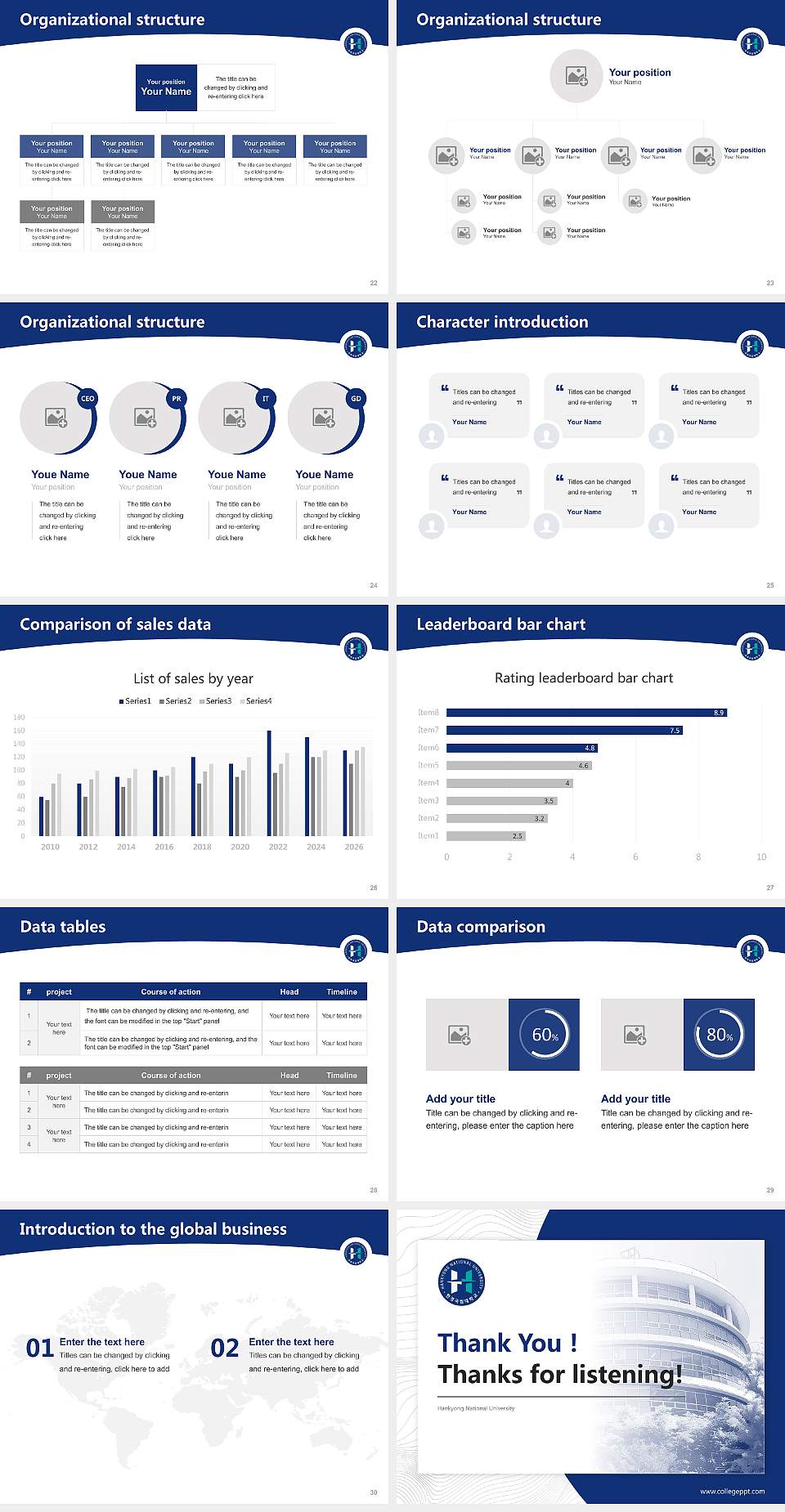 Hankyong National University Academic Presentation/Research Findings Report PPT Template4:3 ratio PPT effect preview image4