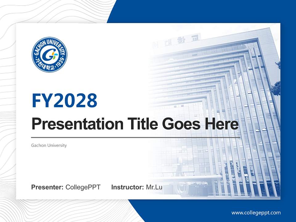 Gachon University Academic Presentation/Research Findings Report PPT Template4:3 ratio PPT effect preview image5