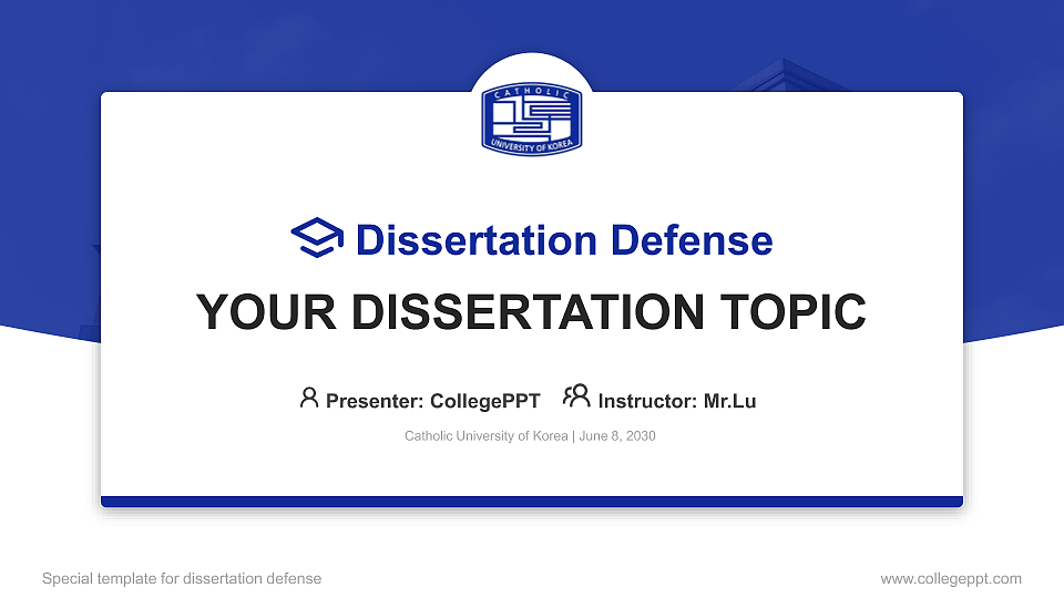 Catholic University of Korea Graduation Thesis Defense PPT Template_Slide preview image1