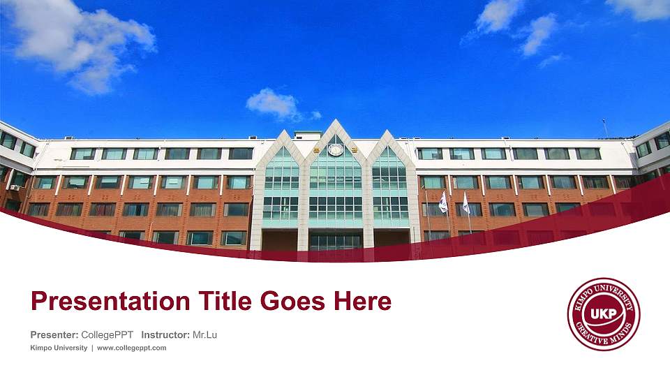 Kimpo University Course/Courseware Creation PPT Template16:9 ratio PPT effect preview image