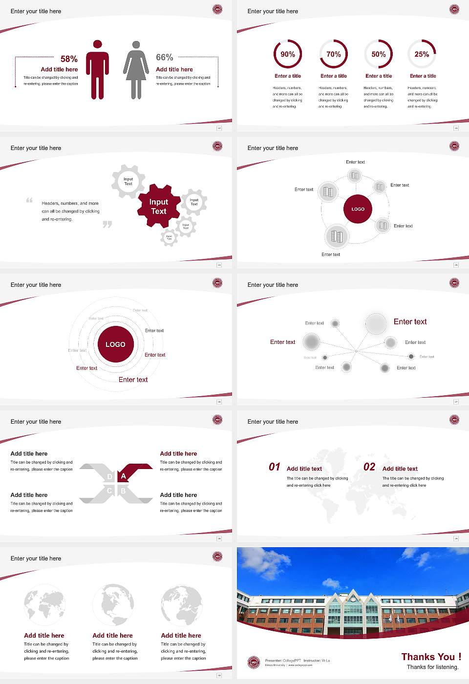 Kimpo University Course/Courseware Creation PPT Template16:9 ratio PPT effect preview image4