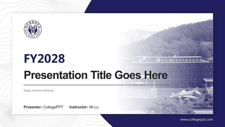 Daegu Technical University Academic Presentation/Research Findings Report PPT Template16:9 ratio PPT effect preview image