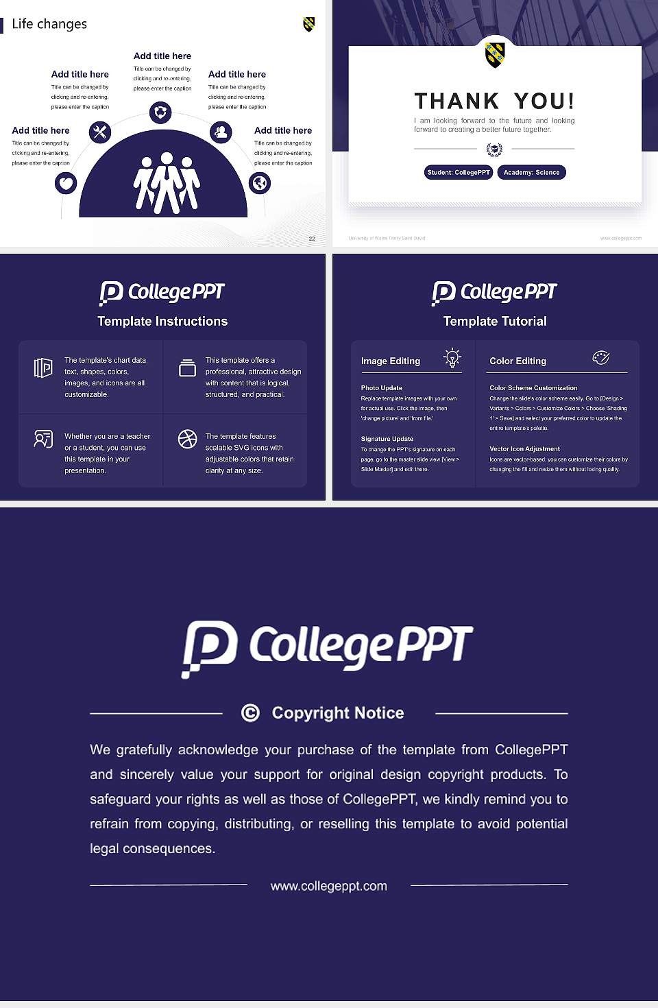 University of Wales Trinity Saint David National Scholarship Defense PPT Template4:3 ratio PPT effect preview image4