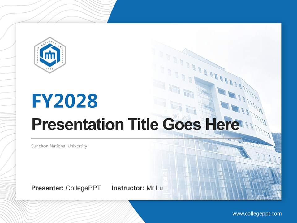 Sunchon National University Academic Presentation/Research Findings Report PPT Template4:3 ratio PPT effect preview image5