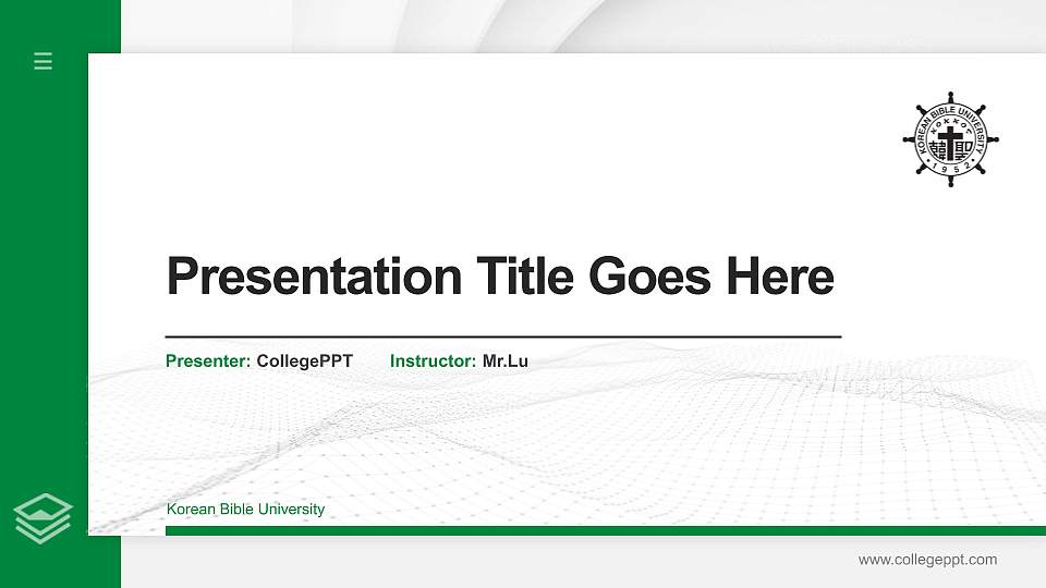 Korean Bible University Thesis Proposal/Graduation Defense PPT Template16:9 ratio PPT effect preview image