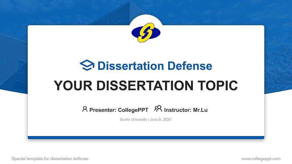 Sunlin University Graduation Thesis Defense PPT Template16:9 ratio PPT effect preview image