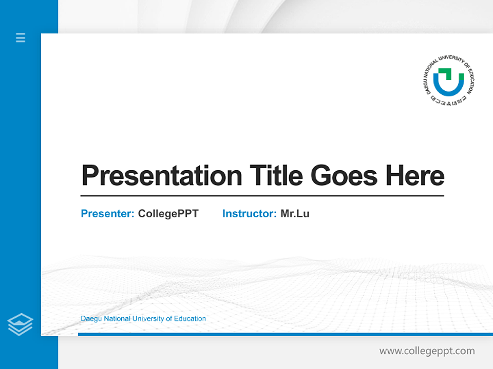 Daegu National University of Education Thesis Proposal/Graduation Defense PPT Template_Slide preview image1