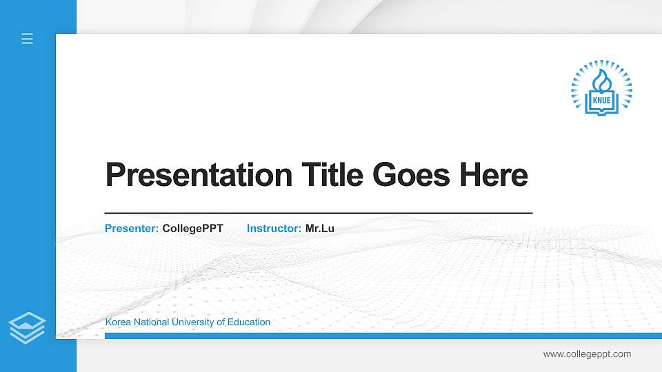 Korea National University of Education Thesis Proposal/Graduation Defense PPT Template16:9 ratio PPT effect preview image