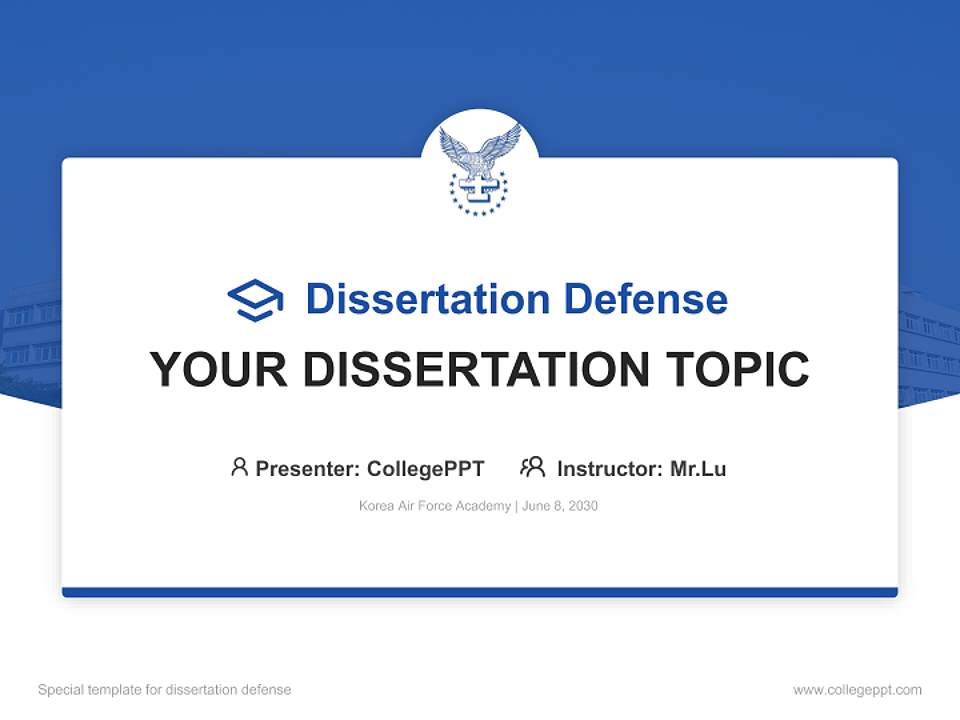 Korea Air Force Academy Graduation Thesis Defense PPT Template4:3 ratio PPT effect preview image7