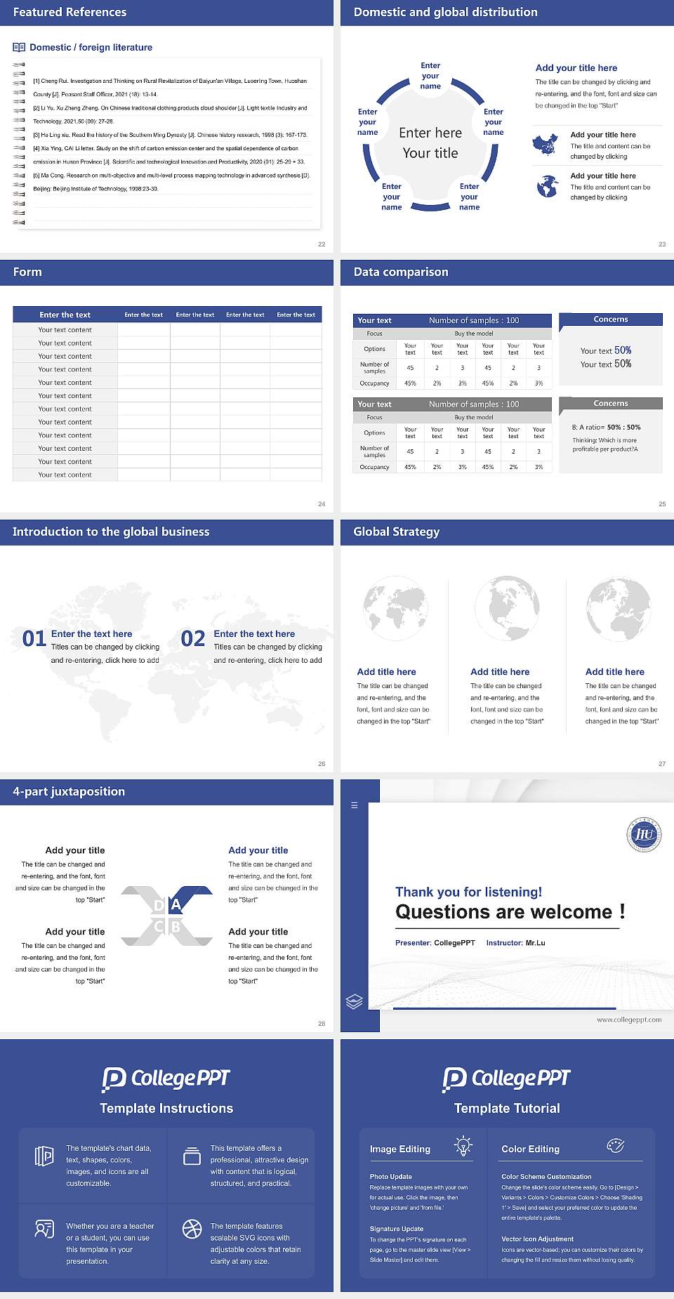 Jeju International University Thesis Proposal/Graduation Defense PPT Template4:3 ratio PPT effect preview image4