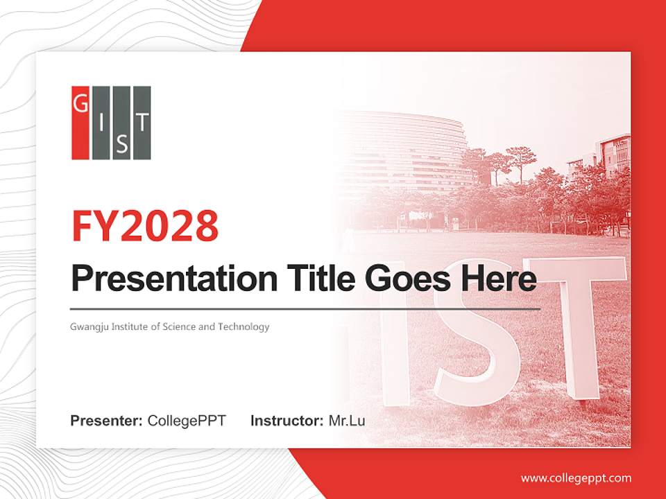 Gwangju Institute of Science and Technology Academic Presentation/Research Findings Report PPT Template4:3 ratio PPT effect preview image5