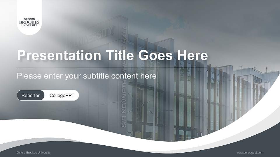 Oxford Brookes University Lecture Sharing and Networking Event PPT Template16:9 ratio PPT effect preview image