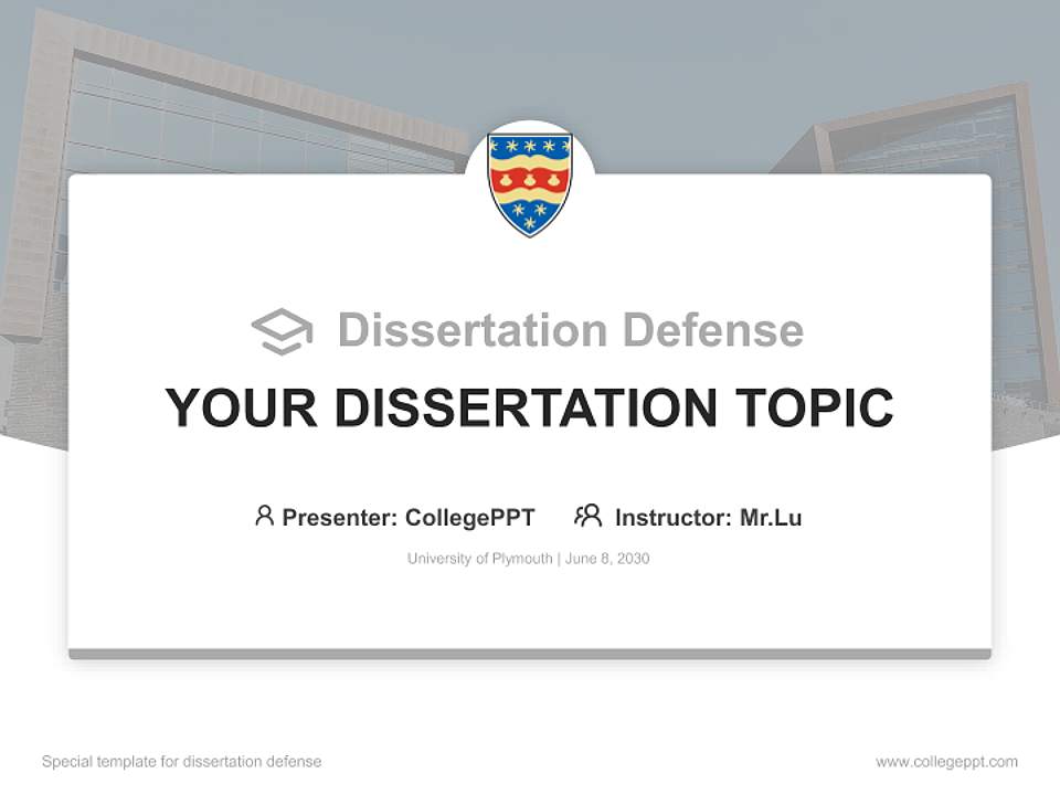 University of Plymouth Graduation Thesis Defense PPT Template4:3 ratio PPT effect preview image7