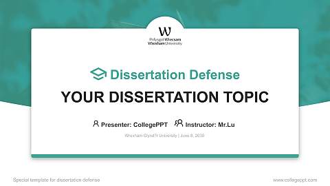 Wrexham Glynd?r University Graduation Thesis Defense PPT Template