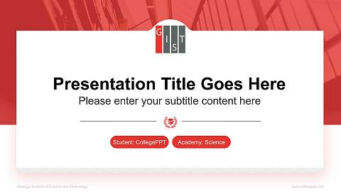Gwangju Institute of Science and Technology National Scholarship Defense PPT Template