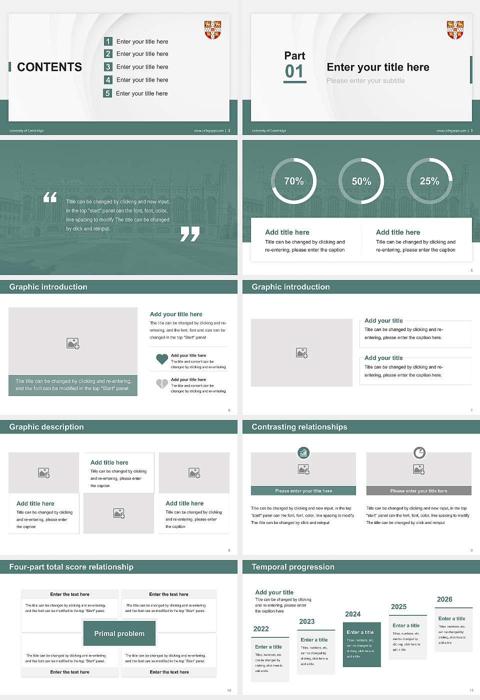 University of Cambridge Thesis Proposal/Graduation Defense PPT Template16:9 ratio PPT effect preview image2
