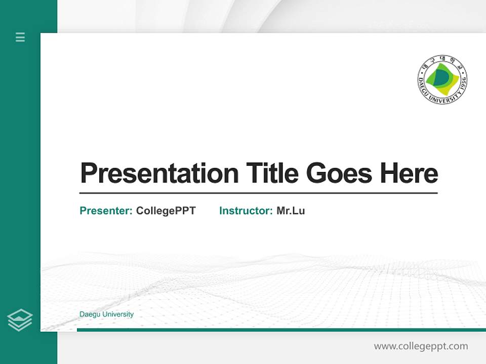 Daegu University Thesis Proposal/Graduation Defense PPT Template4:3 ratio PPT effect preview image5
