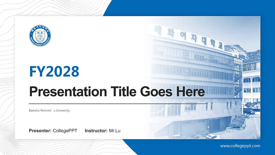Baewha Women’s University Academic Presentation/Research Findings Report PPT Template16:9 ratio PPT effect preview image