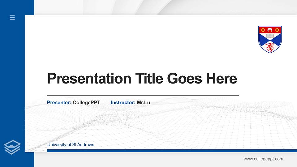 University of St Andrews Thesis Proposal/Graduation Defense PPT Template16:9 ratio PPT effect preview image1