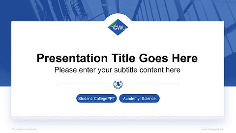 Chungwoon University National Scholarship Defense PPT Template