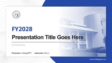 Jeju National University Academic Presentation/Research Findings Report PPT Template