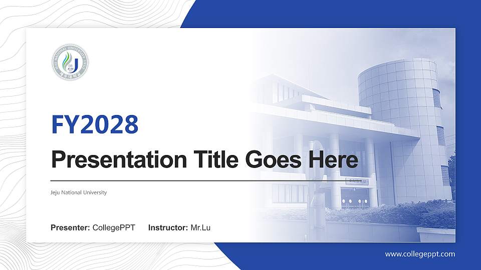 Jeju National University Academic Presentation/Research Findings Report PPT Template16:9 ratio PPT effect preview image