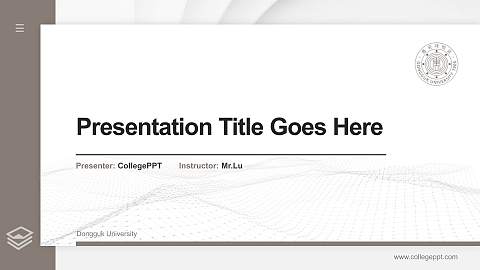 Dongguk University Thesis Proposal/Graduation Defense PPT Template