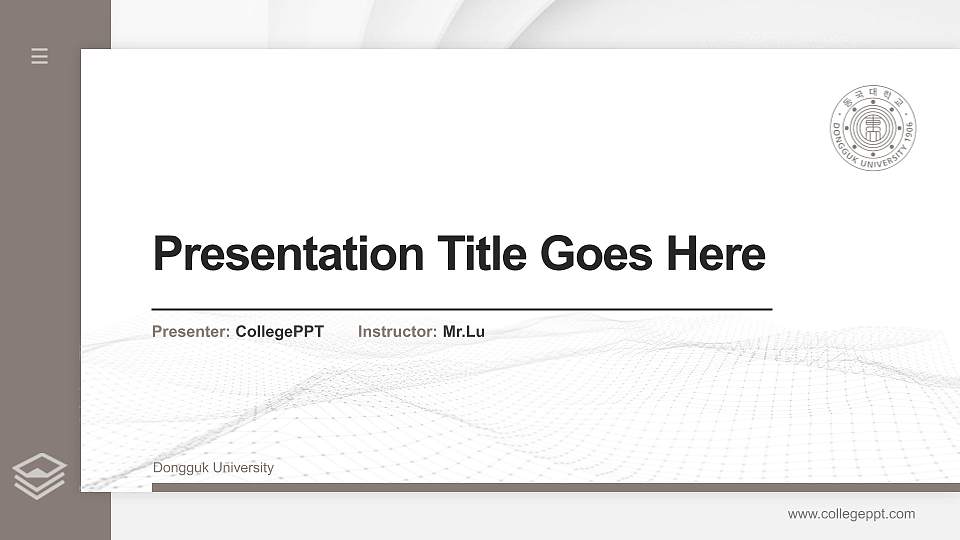 Dongguk University Thesis Proposal/Graduation Defense PPT Template16:9 ratio PPT effect preview image