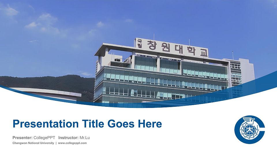 Changwon National University Course/Courseware Creation PPT Template_Slide preview image1