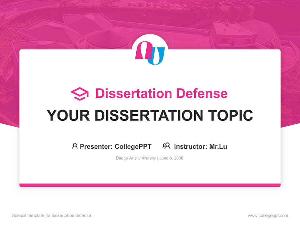 Daegu Arts University Graduation Thesis Defense PPT Template_Slide preview image1