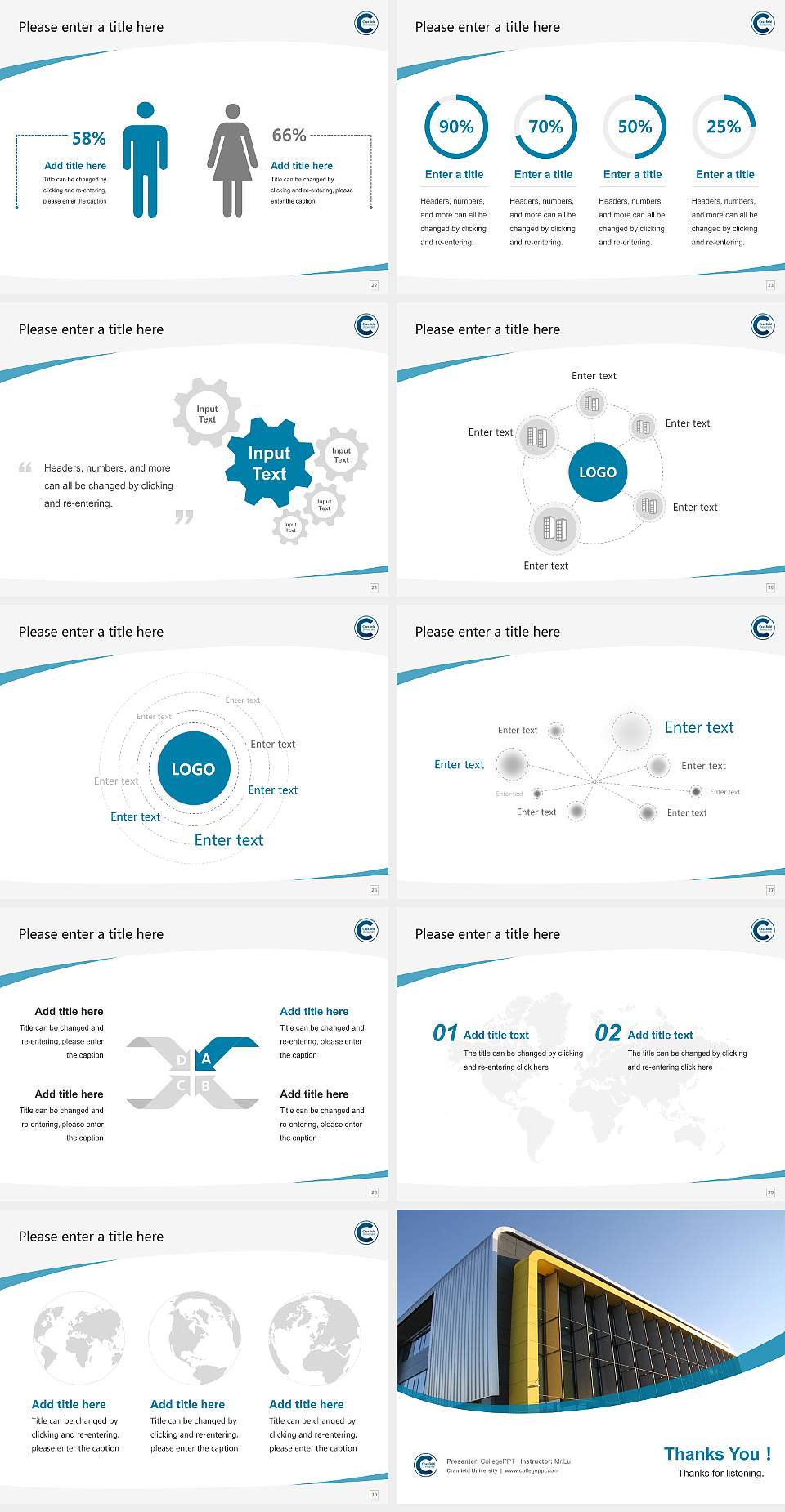 Cranfield University Course/Courseware Creation PPT Template4:3 ratio PPT effect preview image4