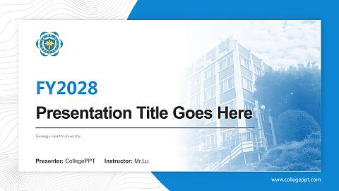 Gwangju Health University Academic Presentation/Research Findings Report PPT Template