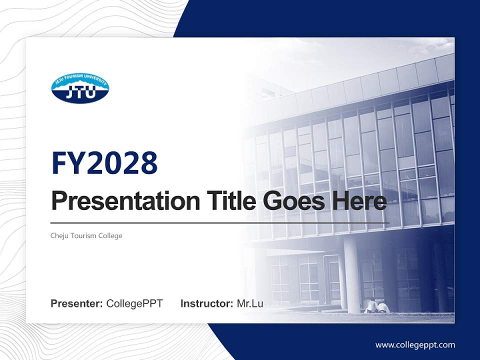 Cheju Tourism College Academic Presentation/Research Findings Report PPT Template4:3 ratio PPT effect preview image5