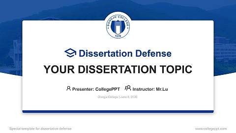 Dongju College Graduation Thesis Defense PPT Template